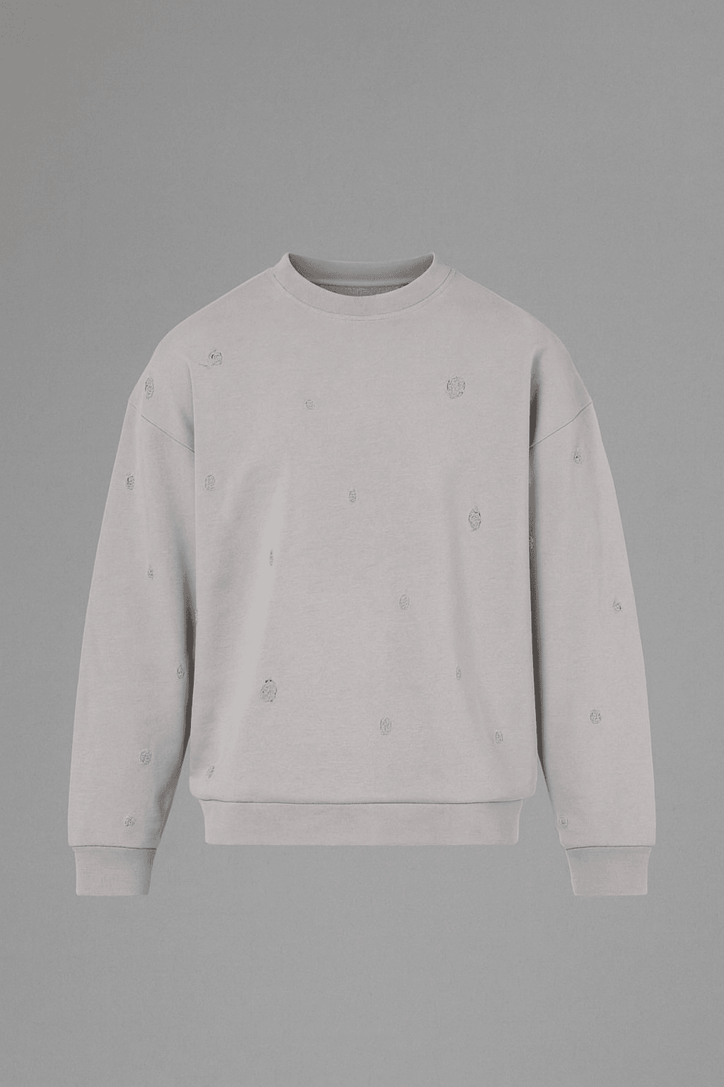 Zed Aşındırma Desenli Oversize Kesim Erkek Sweatshirt