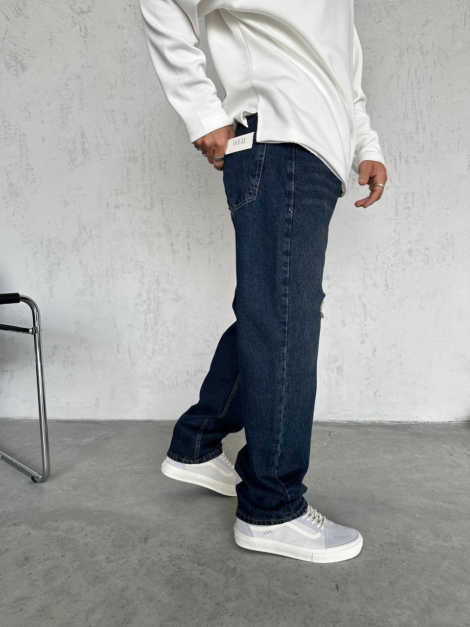Jay Wide Leg Ripped Effect Men's Jean - 2244