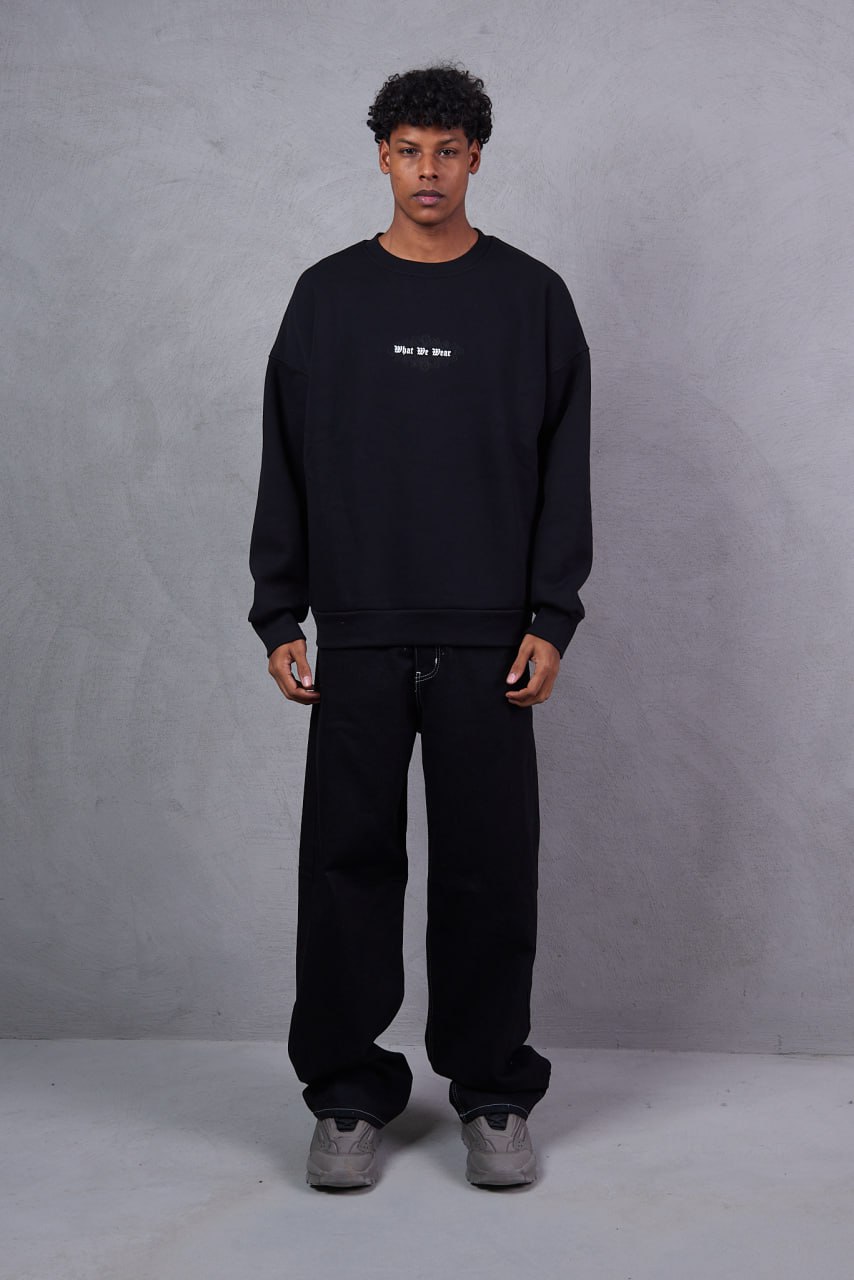 Grey Oversize Kesim Özel Tasarım Erkek Sweatshirt