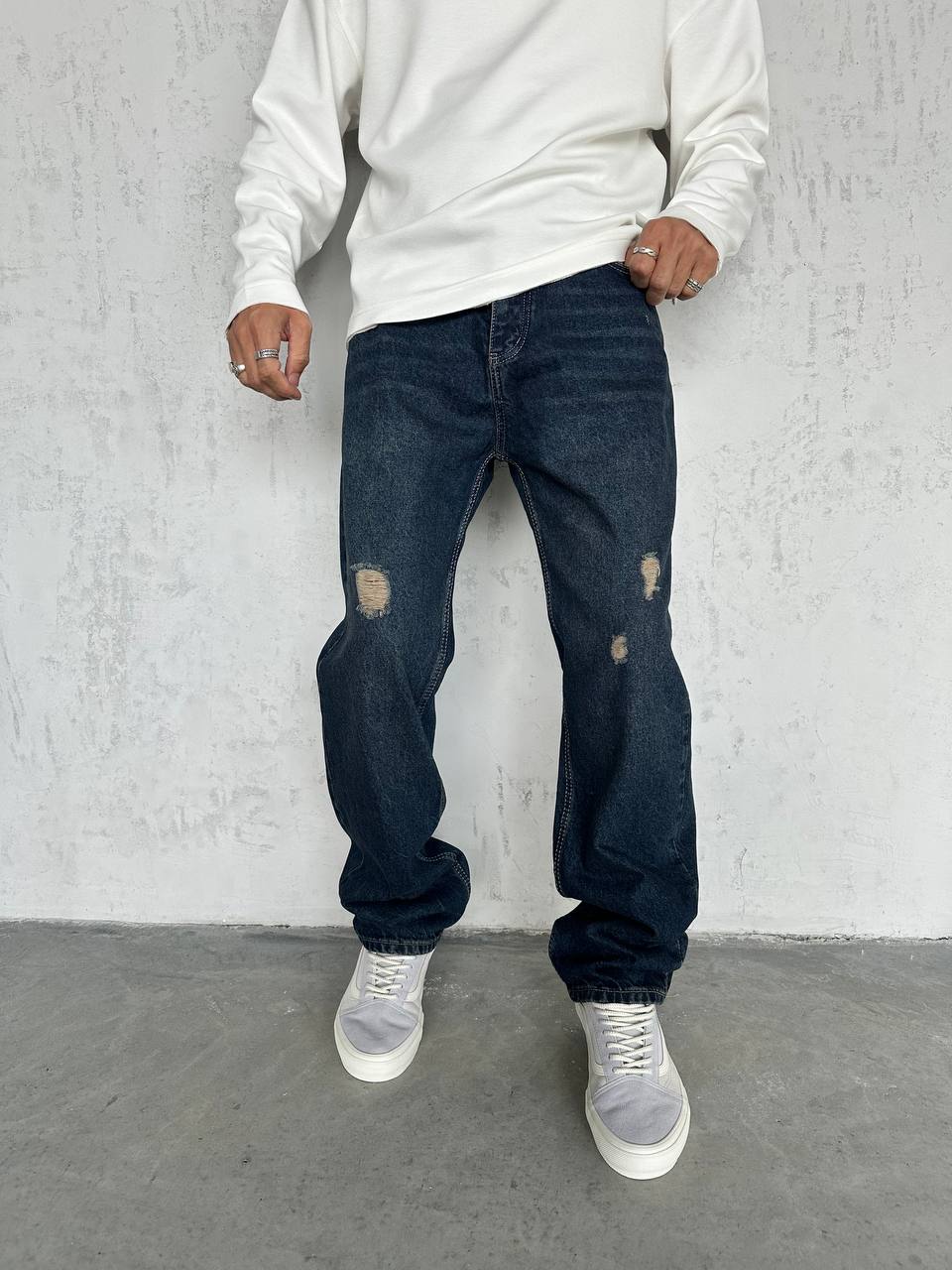 Jay Wide Leg Ripped Effect Men's Jean - 2244