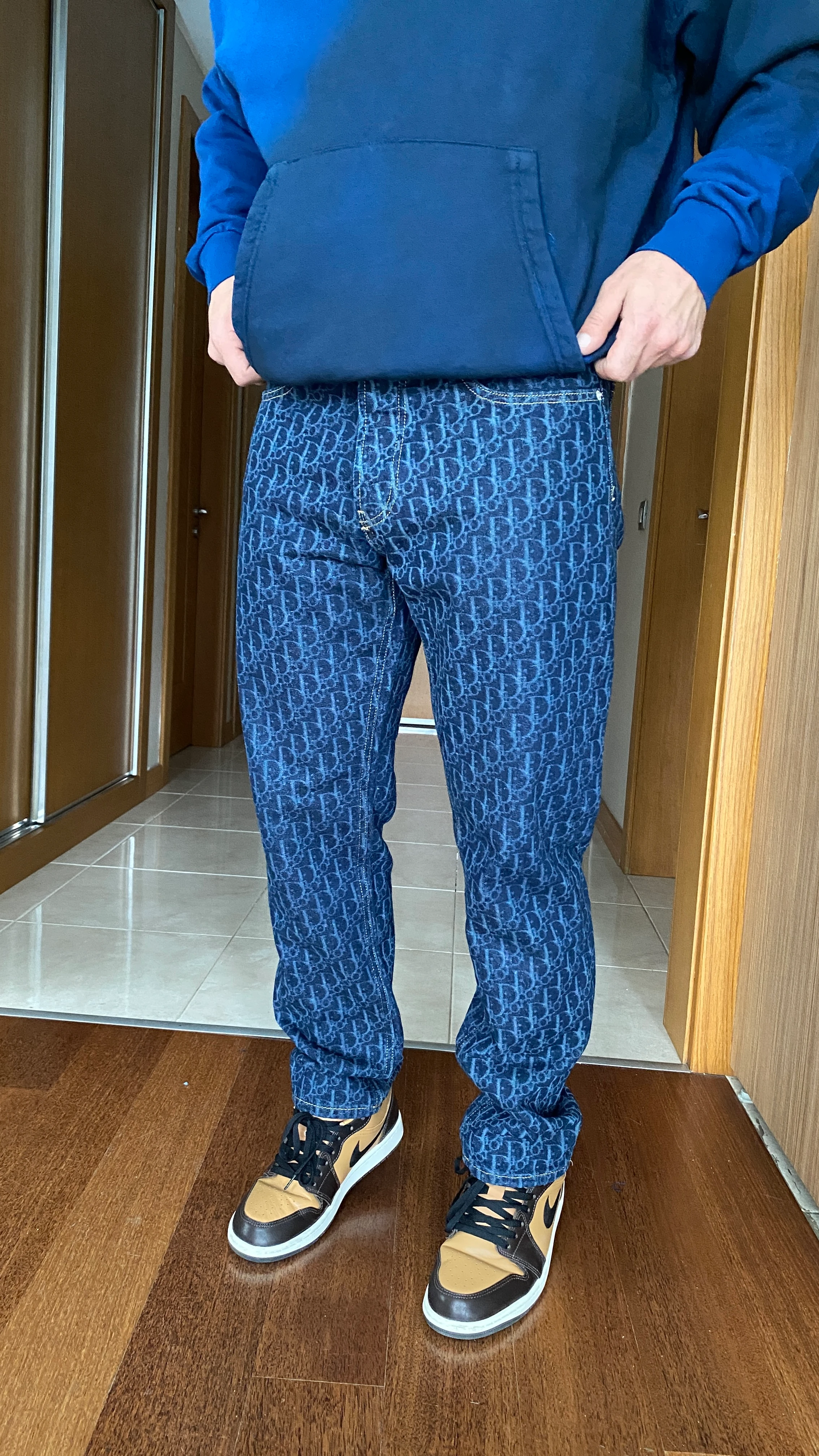 Dunk Lazer İşlemeli Özel Tasarım Straight Fit Erkek Jean Pantolon