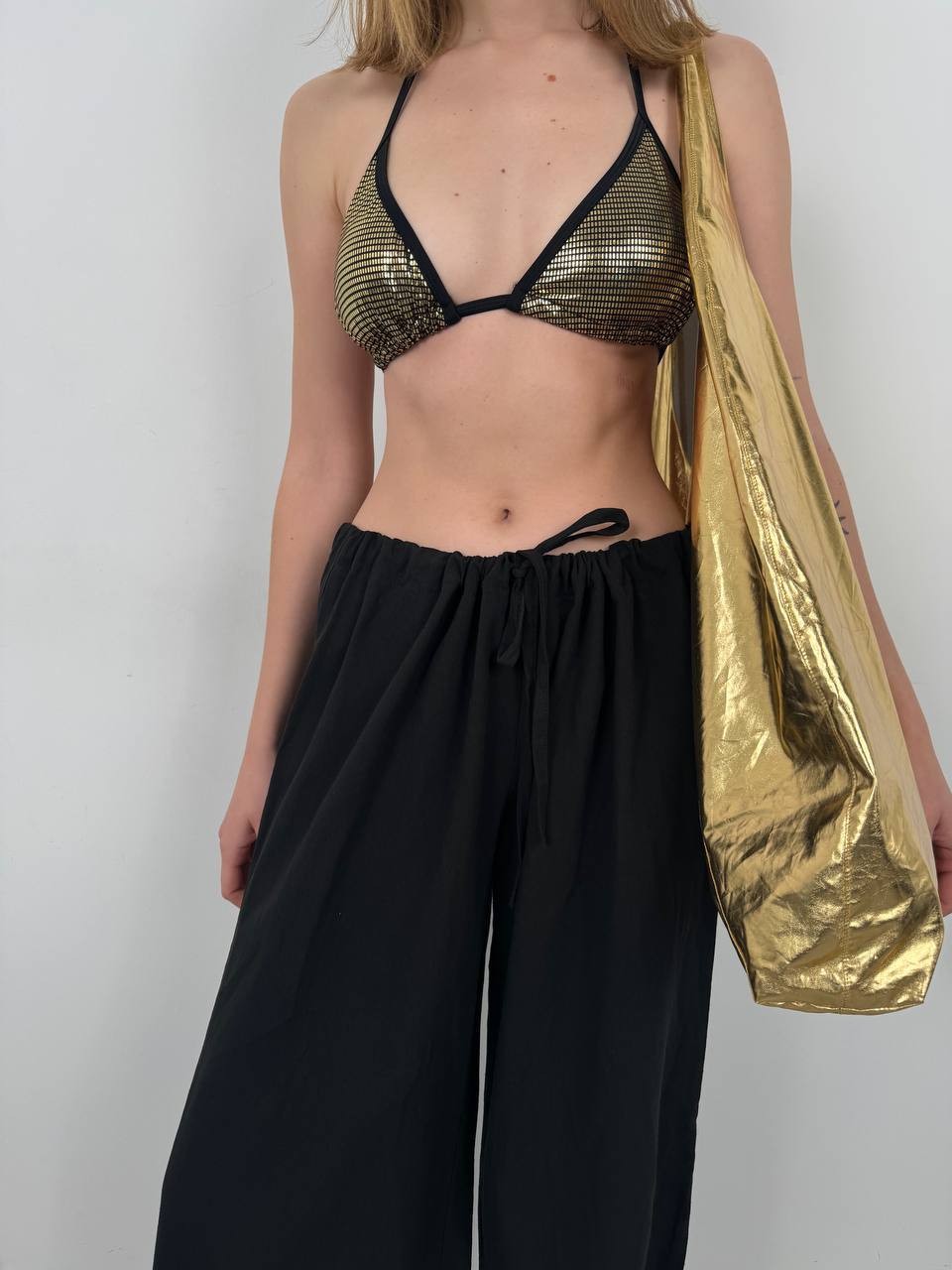 Tun Waist Tie Detailed Fabric Trousers - 24s01019