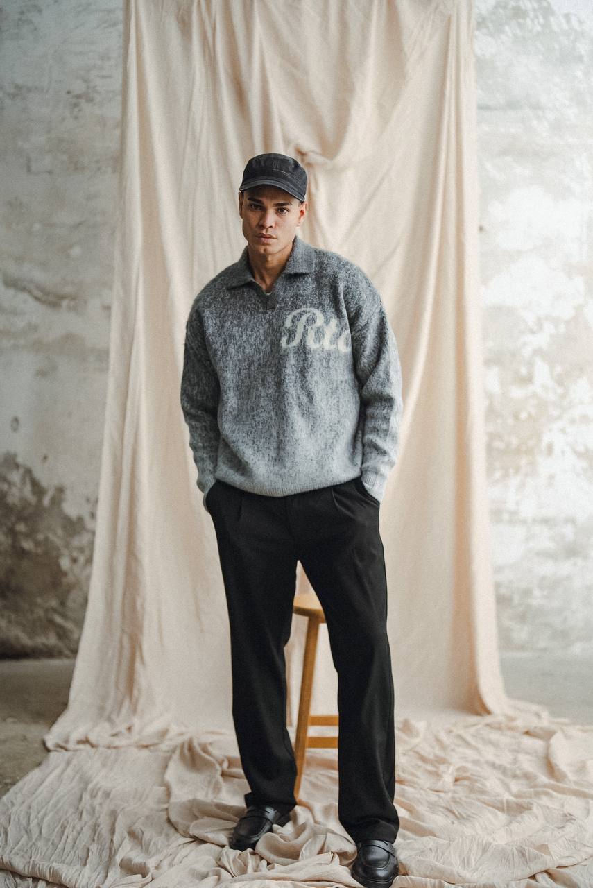 Lany Oversize Kesim Polo Yaka Erkek Triko