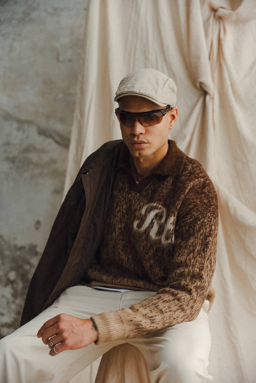 Lany Oversize Kesim Polo Yaka Erkek Triko