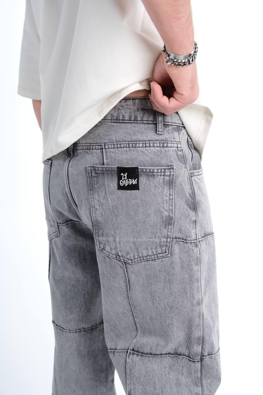 Loob Özel Tasarım Yıkamalı Baggy Erkek Jean