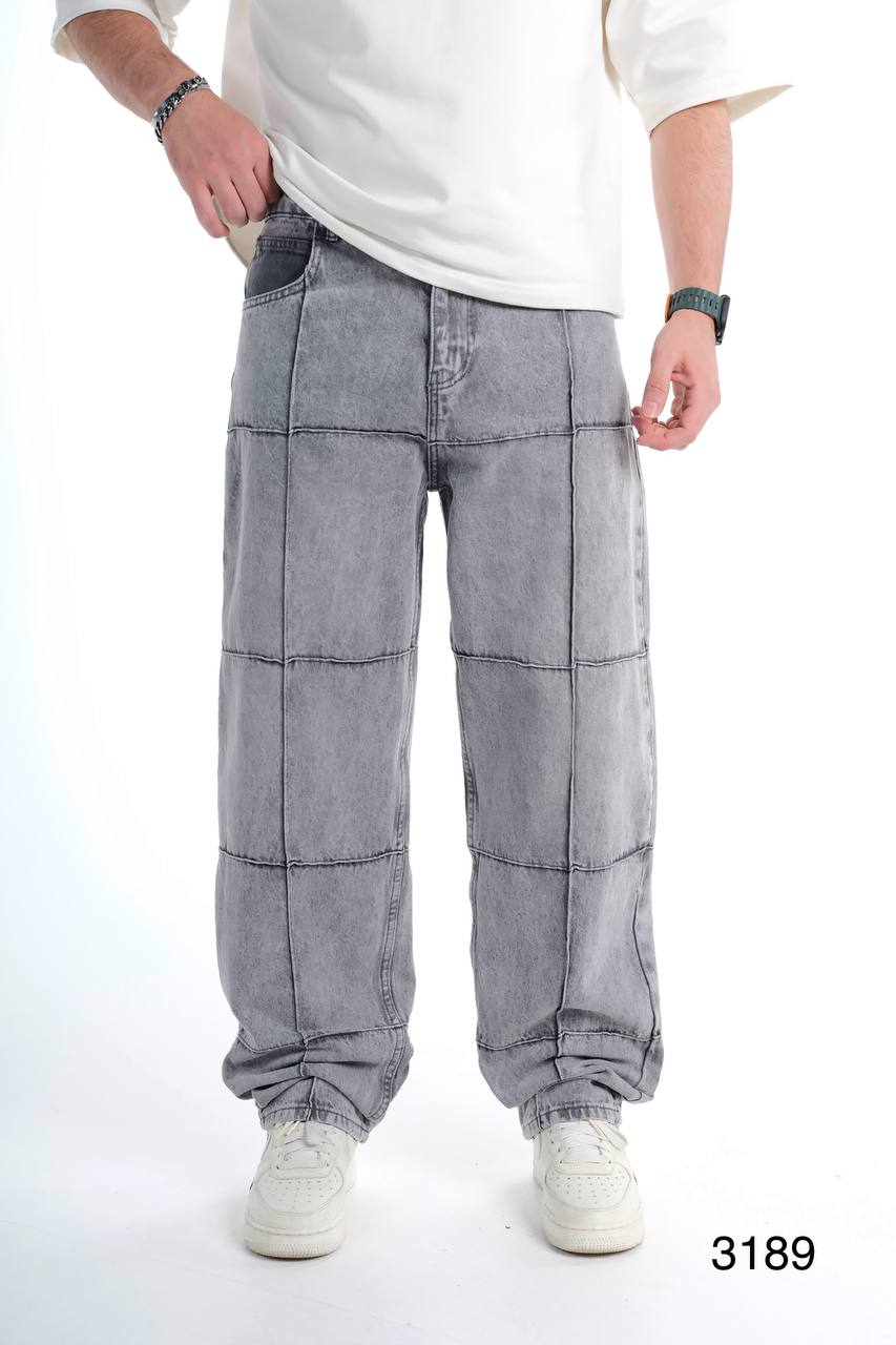 Loob Özel Tasarım Yıkamalı Baggy Erkek Jean