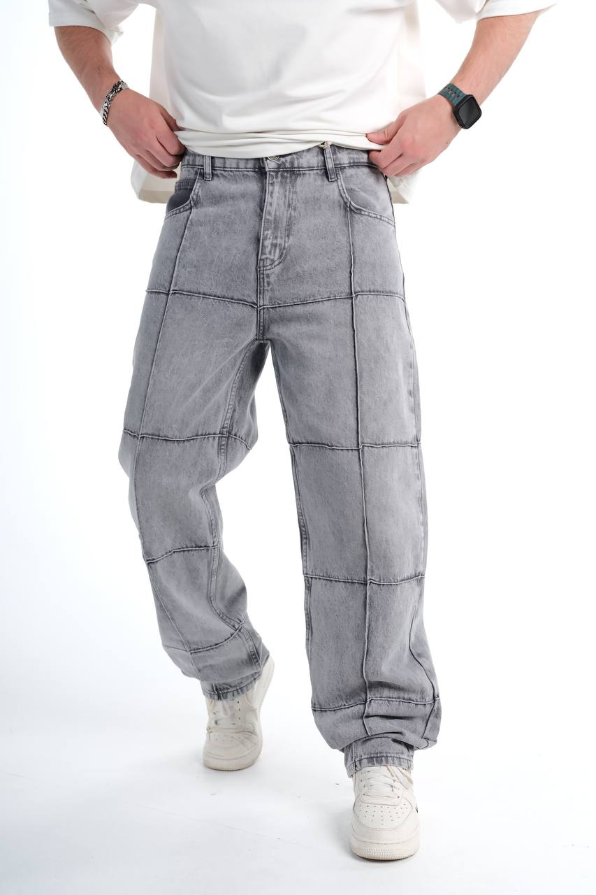 Loob Özel Tasarım Yıkamalı Baggy Erkek Jean