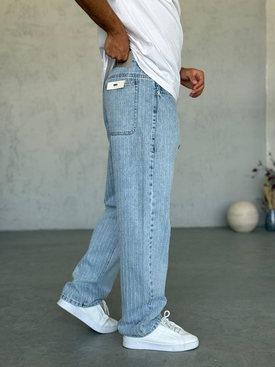 Cuddy Çizgi Detaylı Özel Tasarım Baggy Erkek Jean