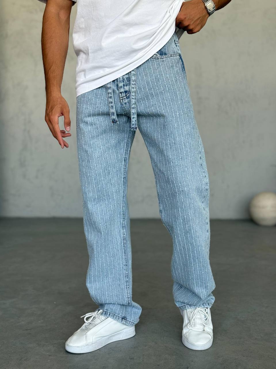 Cuddy Çizgi Detaylı Özel Tasarım Baggy Erkek Jean