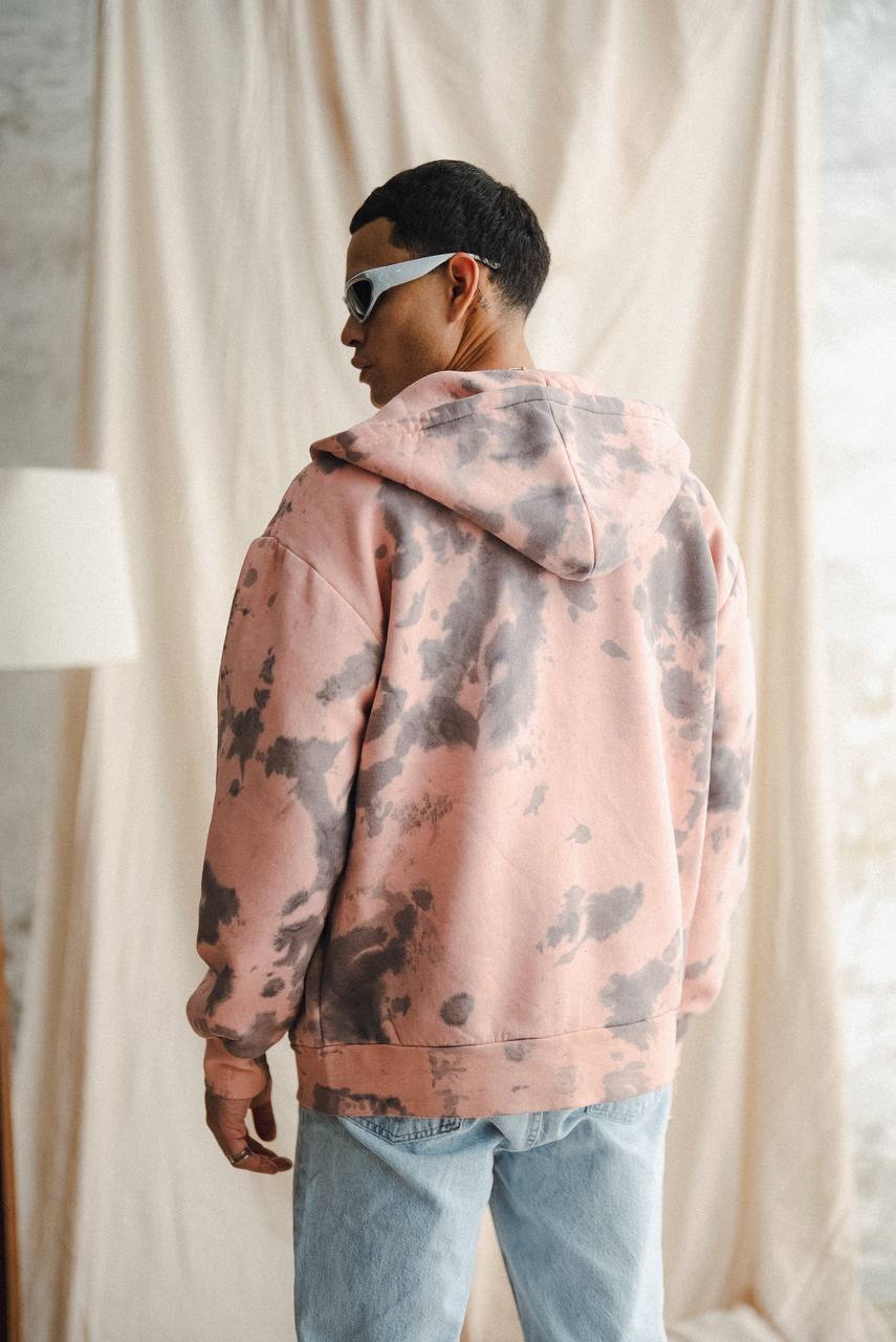 Listen Baskılı Batik Desen Erkek Kapişonlu Sweatshirt