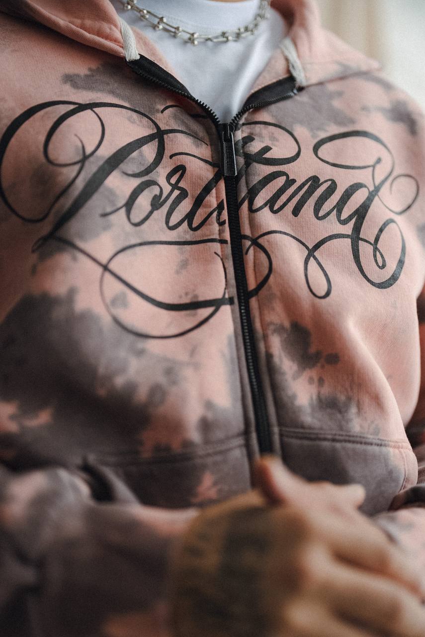 Listen Baskılı Batik Desen Erkek Kapişonlu Sweatshirt