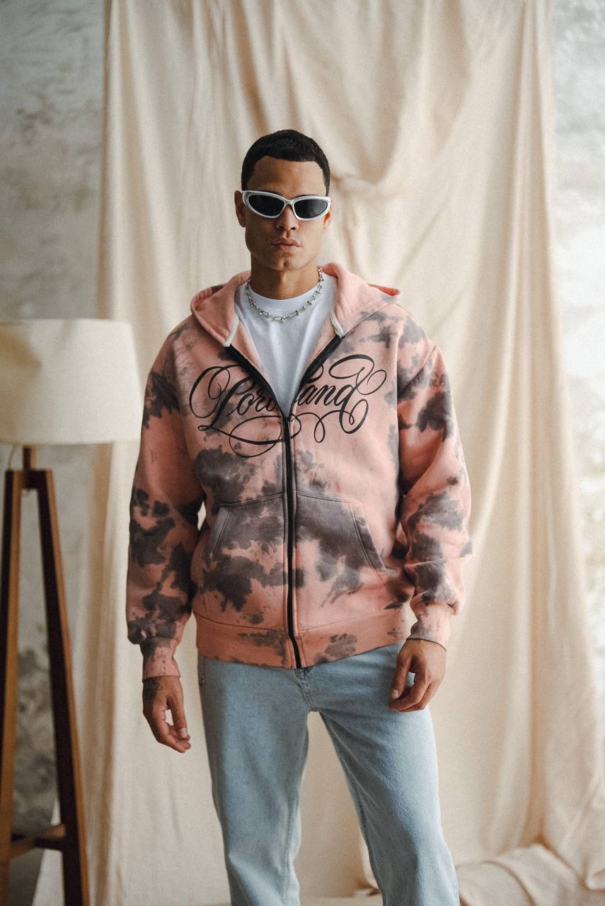 Listen Baskılı Batik Desen Erkek Kapişonlu Sweatshirt