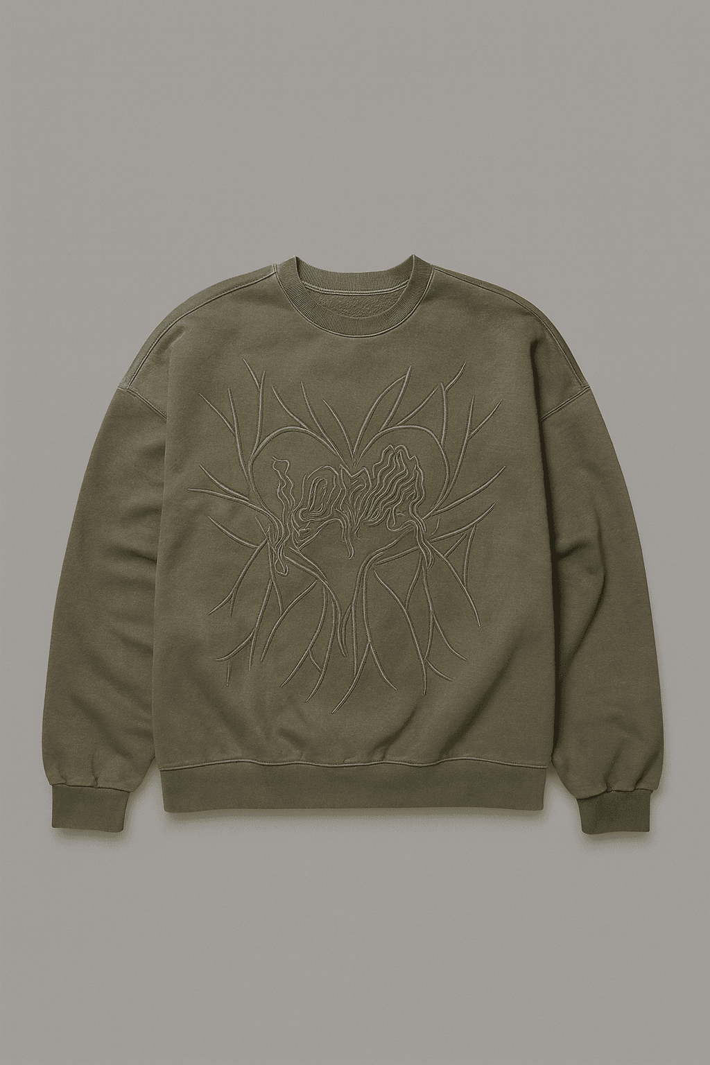 Cetty Oversize Kesim Özel Tasarım Erkek Sweatshirt - Haki