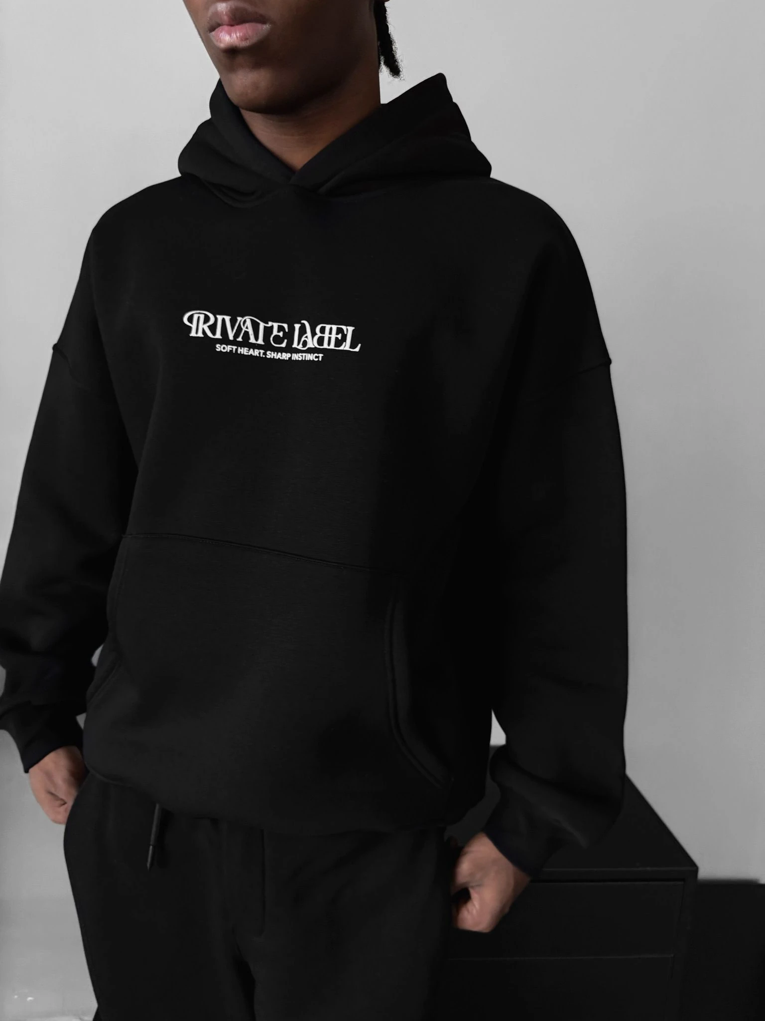 Steven Gül Baskılı Oversize Kesim Erkek Hoodie