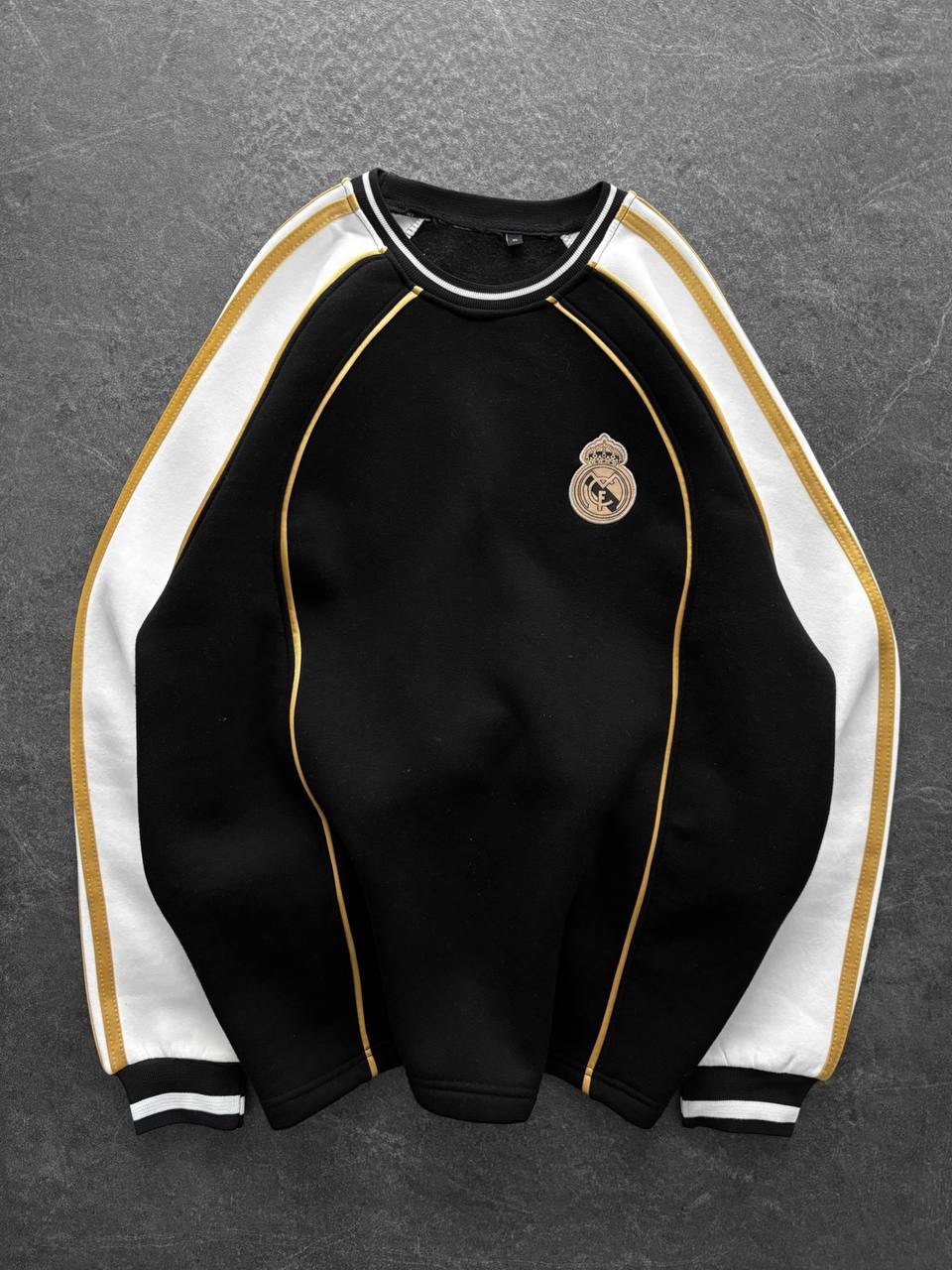 Luis Oversize Kesim Realmadrid Temalı Erkek Forma Sweathirt - Siyah