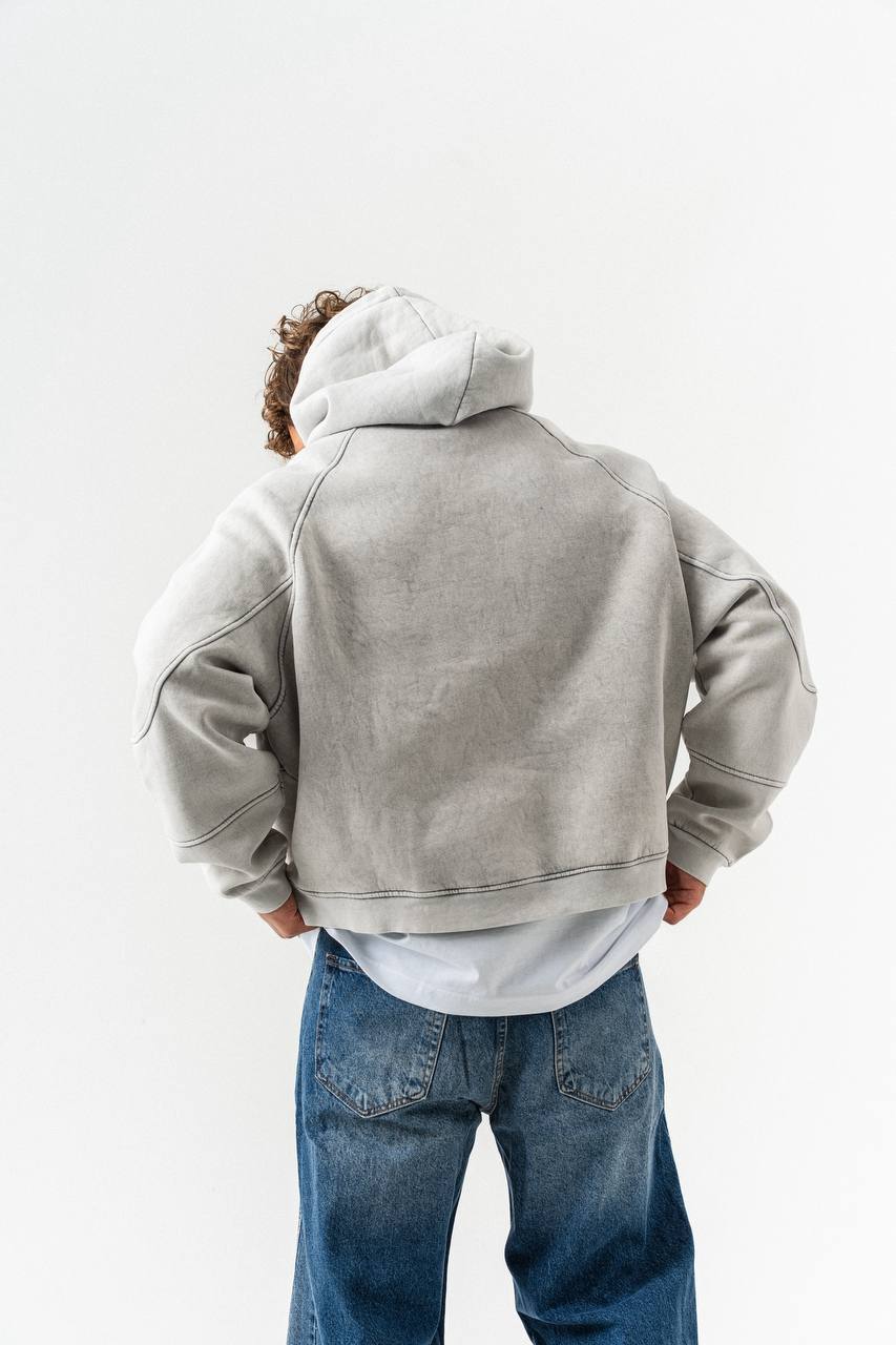 Kutz Oversize Kesim Yıkama Efektli Erkek Hoodie