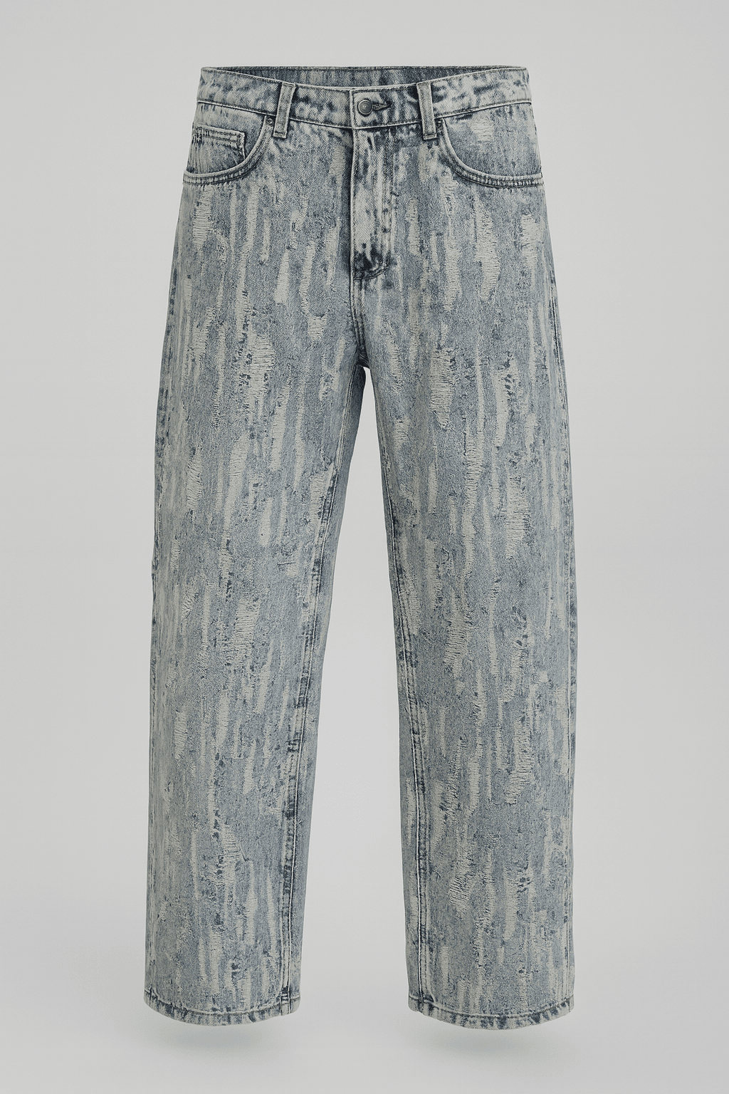 Ozy Yırtık Desenli Özel Tasarım Baggy Erkek Jean Pantolon