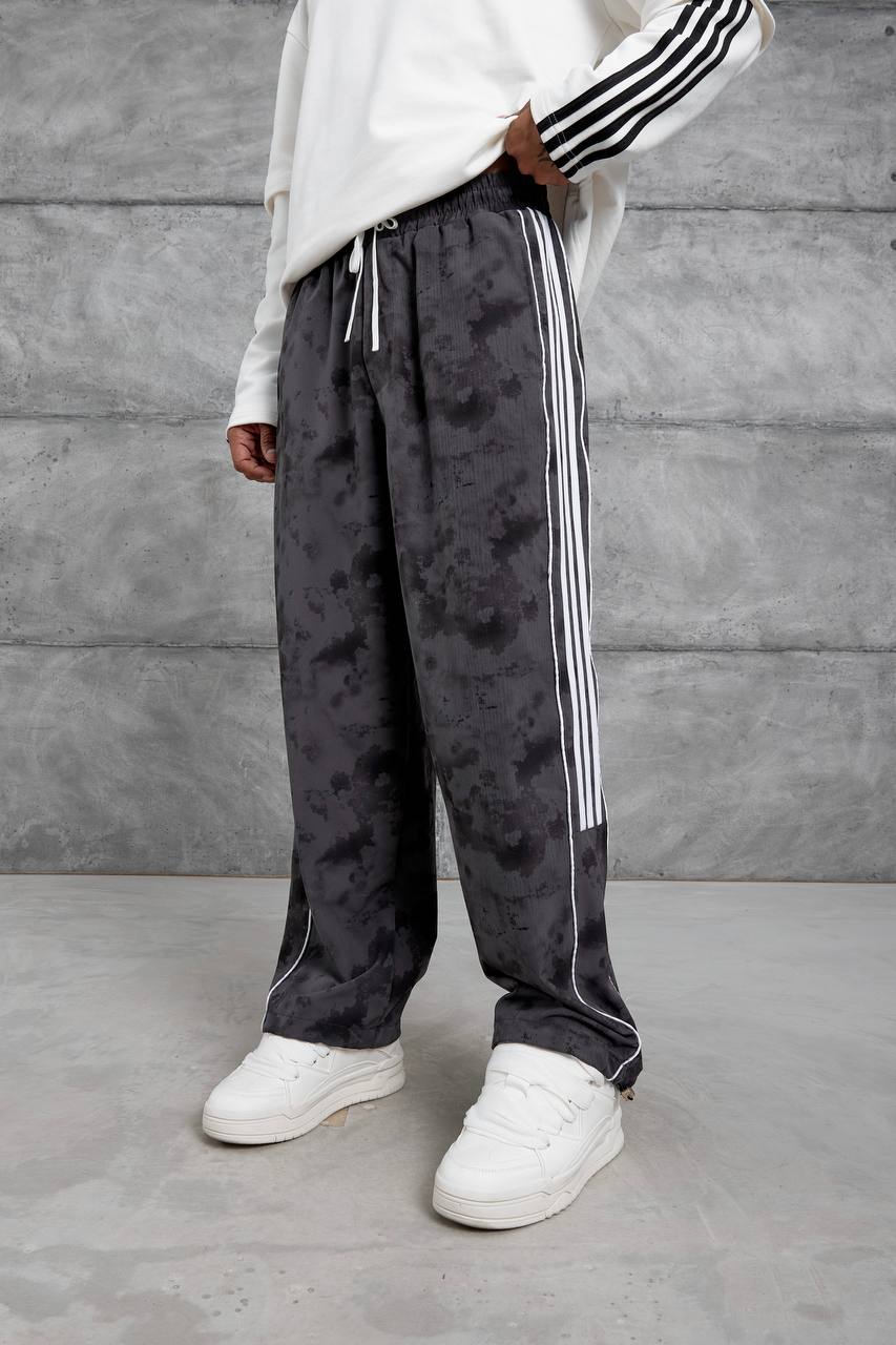 Tedy Yıkama Efektli Yan Şeritli Baggy Erkek Sweatpantolon