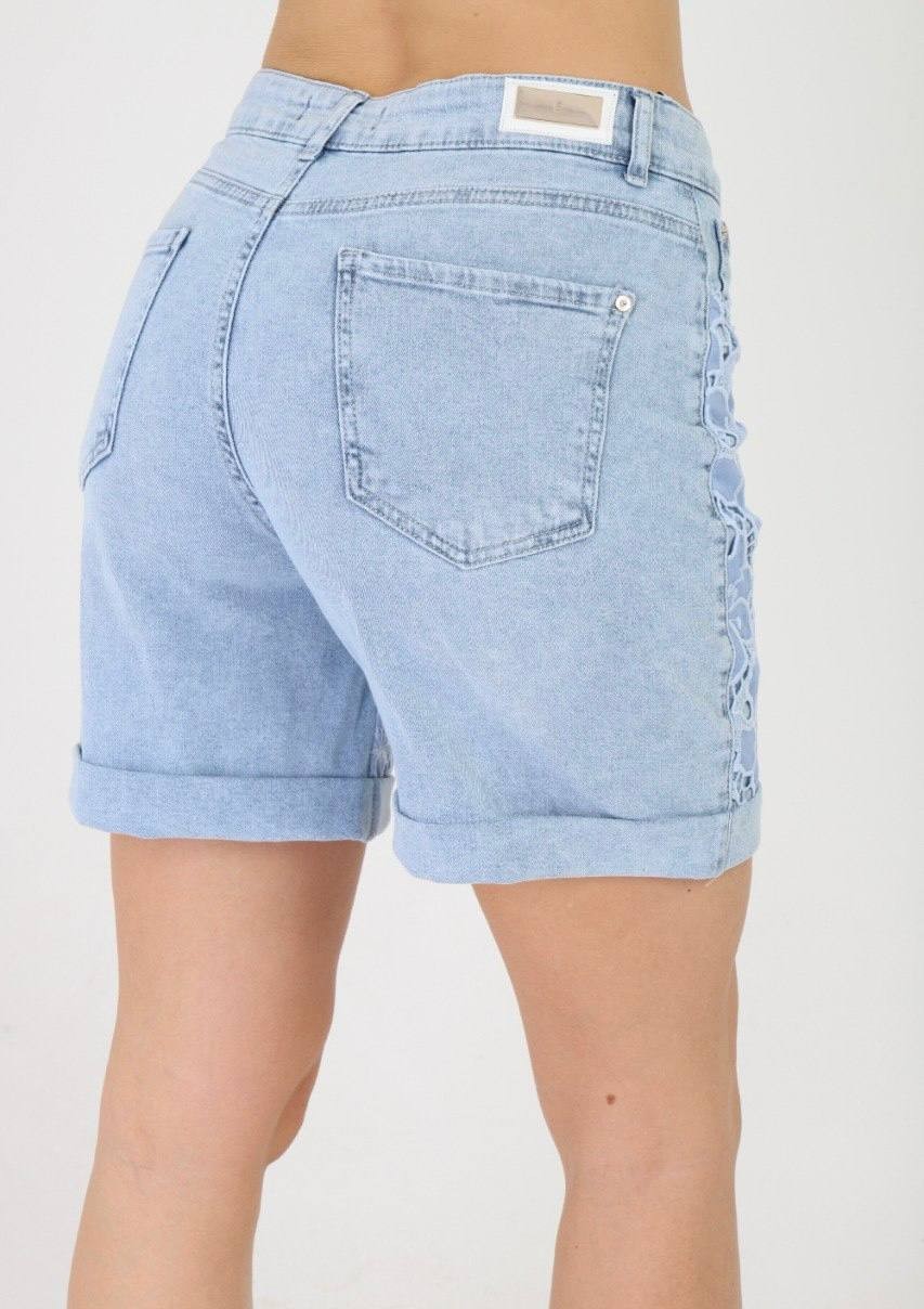 Peny Dantel İşlemeli Özel Tasarım Kadın Denim Şort