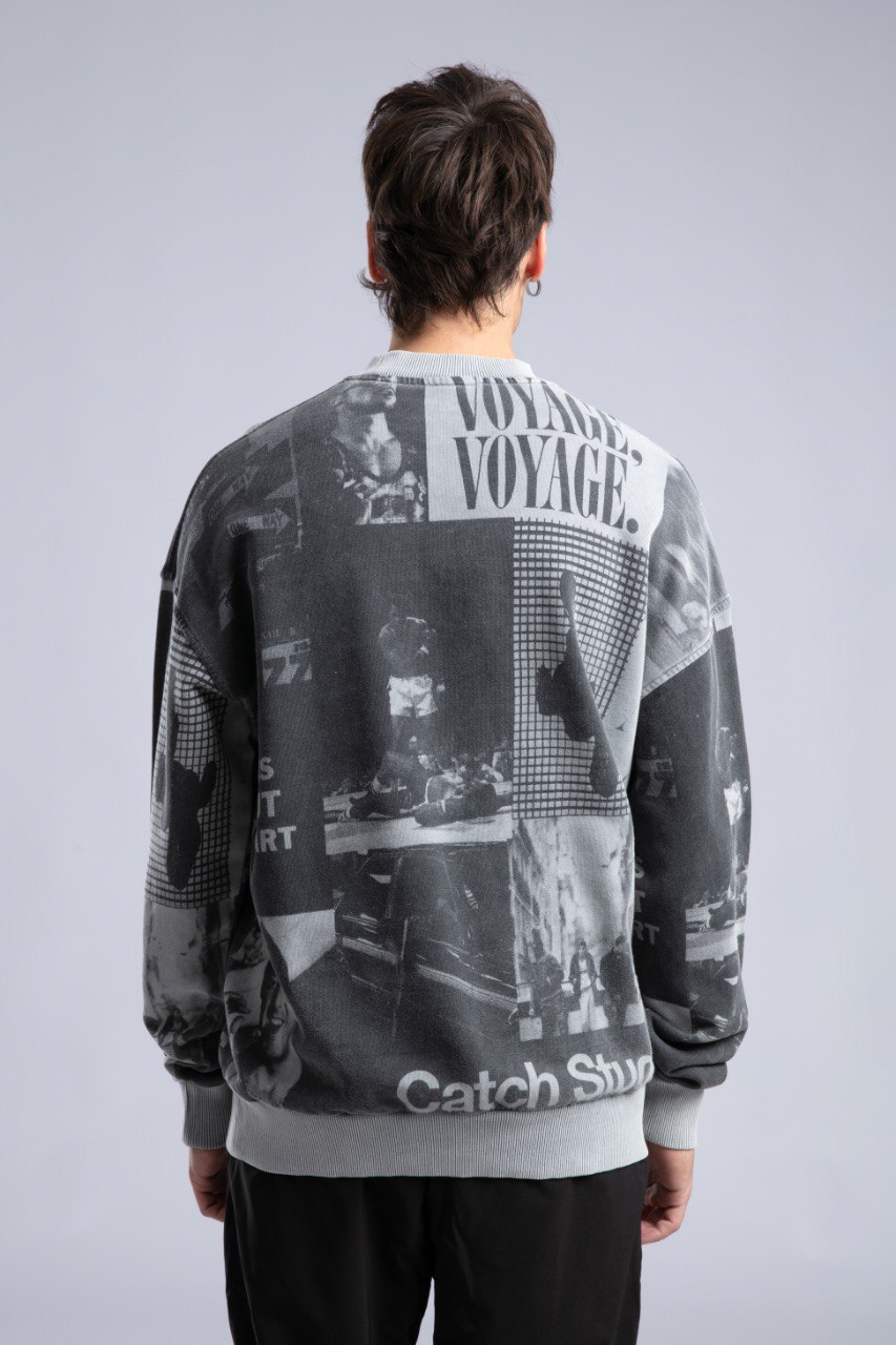 Ethan Baskılı Oversize Kesim Erkek Sweatshirt