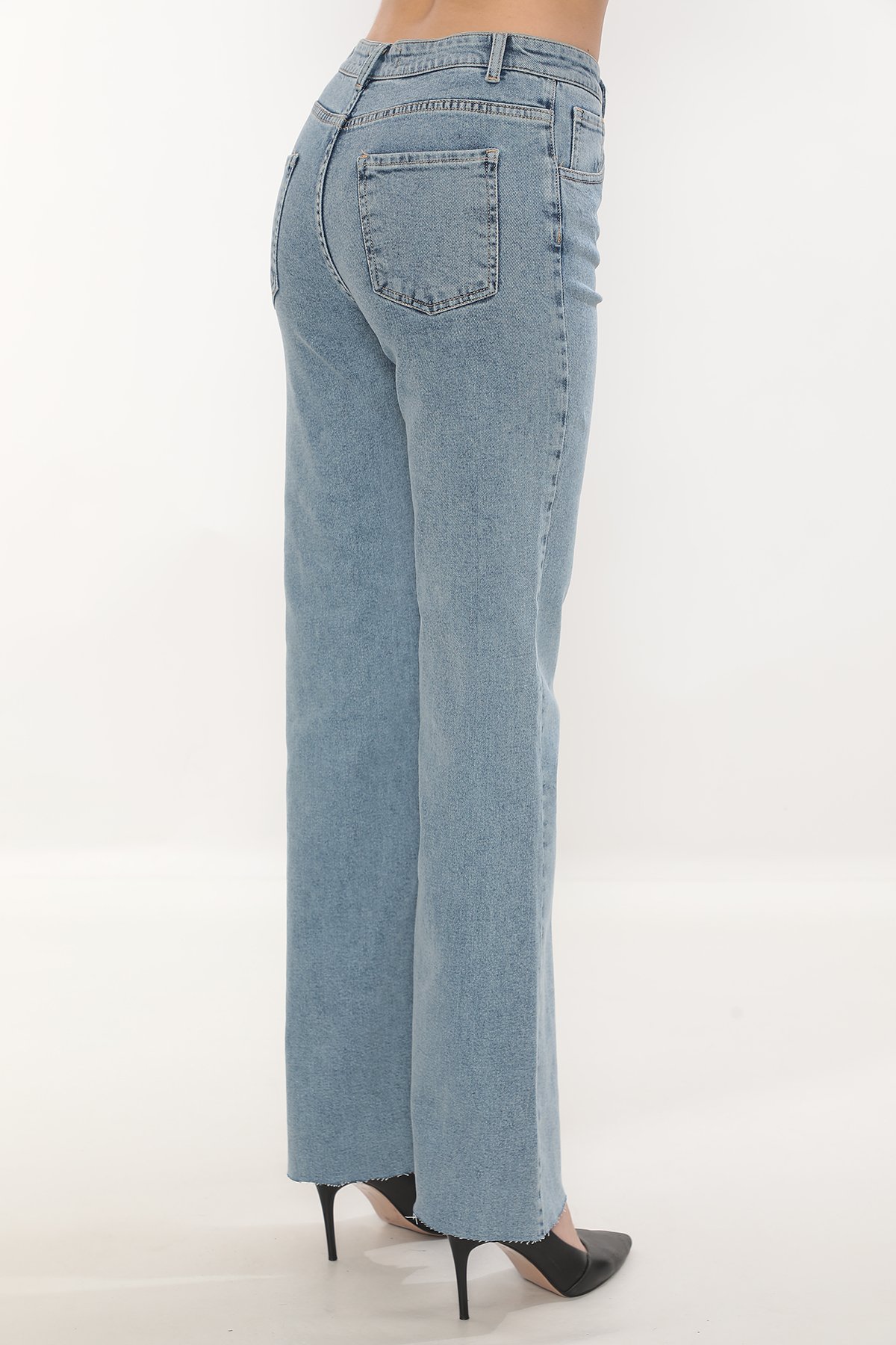 Jack Black 5 High Waist Washed Button Detailed Women's Blue Jean
