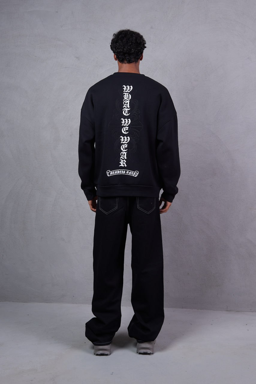 Grey Oversize Kesim Özel Tasarım Erkek Sweatshirt