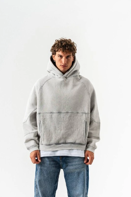 Kutz Oversize Kesim Yıkama Efektli Erkek Hoodie
