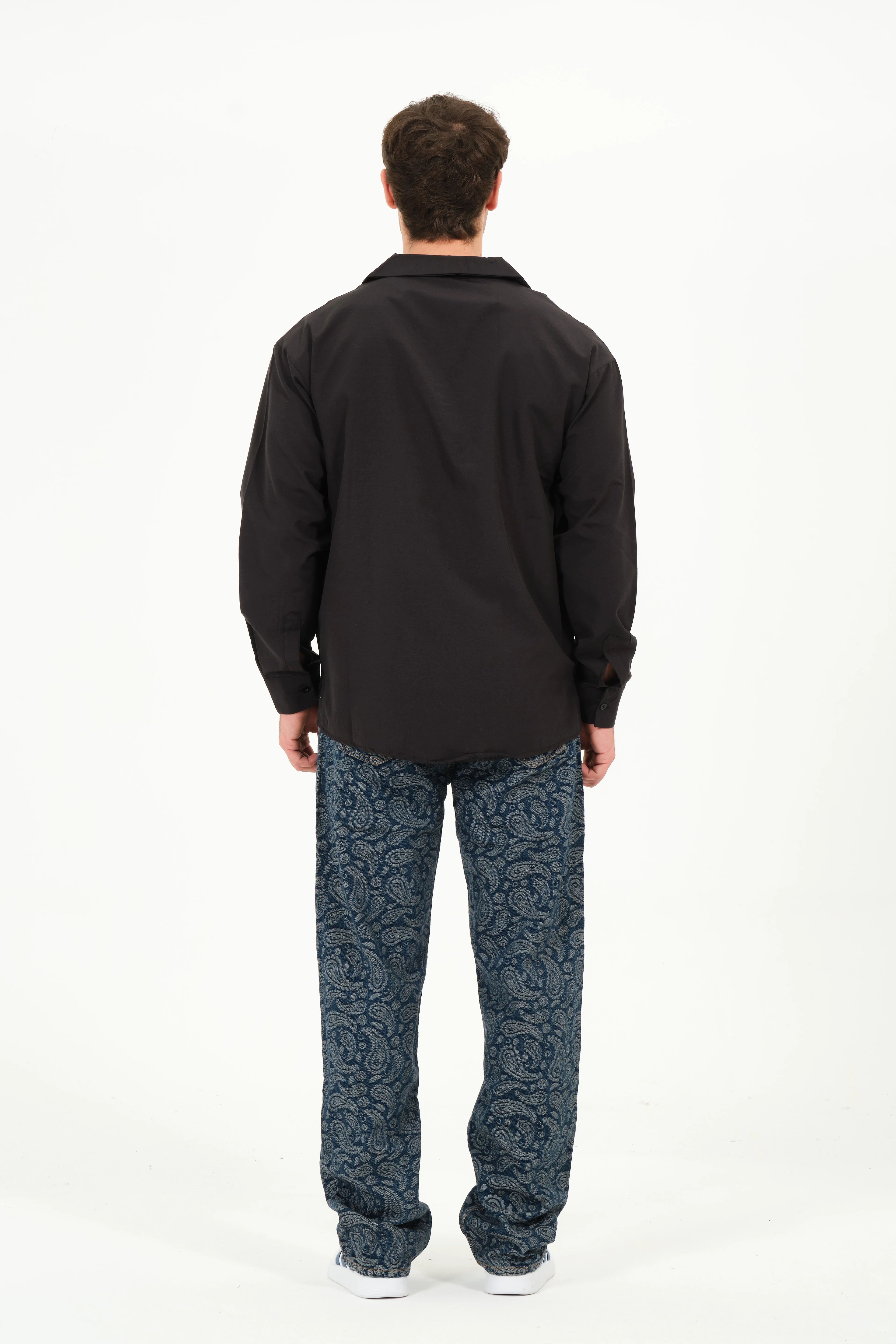 Jaden Nakış İşlemeli Oversize Kesim Erkek Gömlek