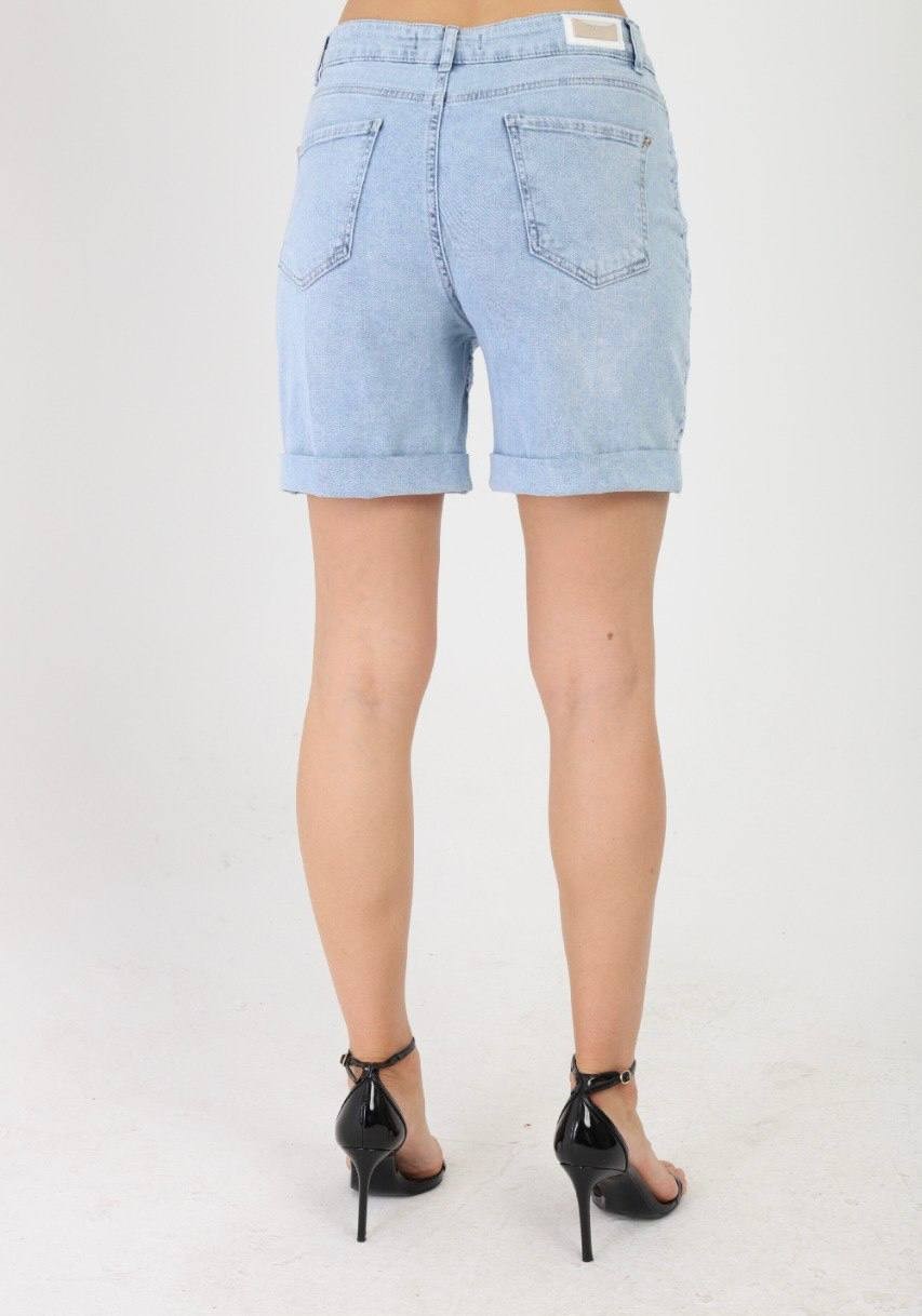 Peny Dantel İşlemeli Özel Tasarım Kadın Denim Şort