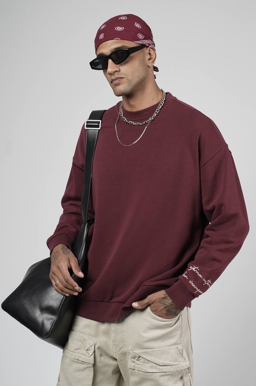 Secret History Baskılı oversize Kesim Erkek Sweatshirt