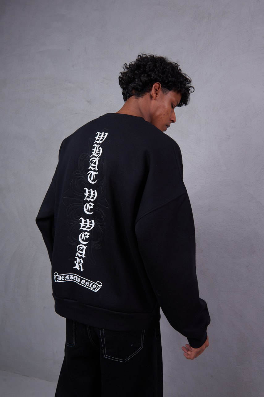Grey Oversize Kesim Özel Tasarım Erkek Sweatshirt