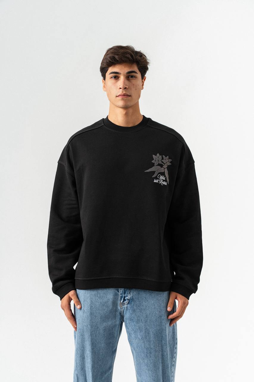 Voc Oversize Kesim Çiçek Baskılı Erkek Sweatshirt