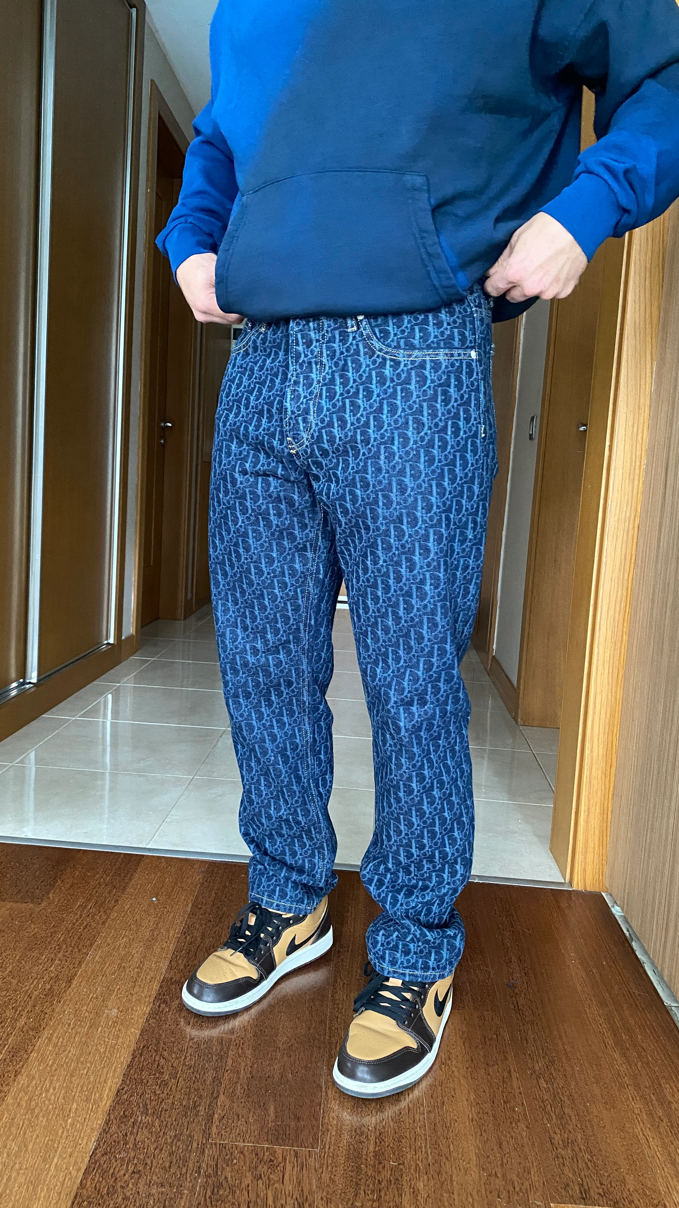 Dunk Lazer İşlemeli Özel Tasarım Straight Fit Erkek Jean Pantolon