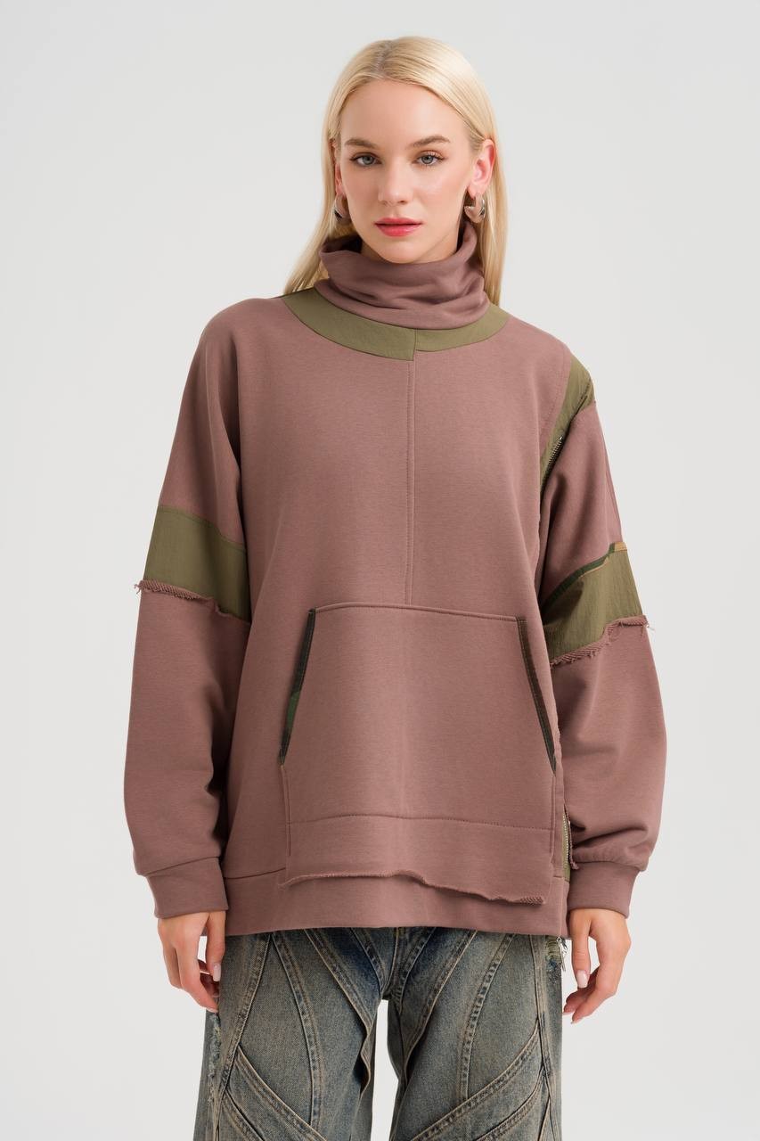 Note Parçalı Boğazlı Sweatshirt - 942