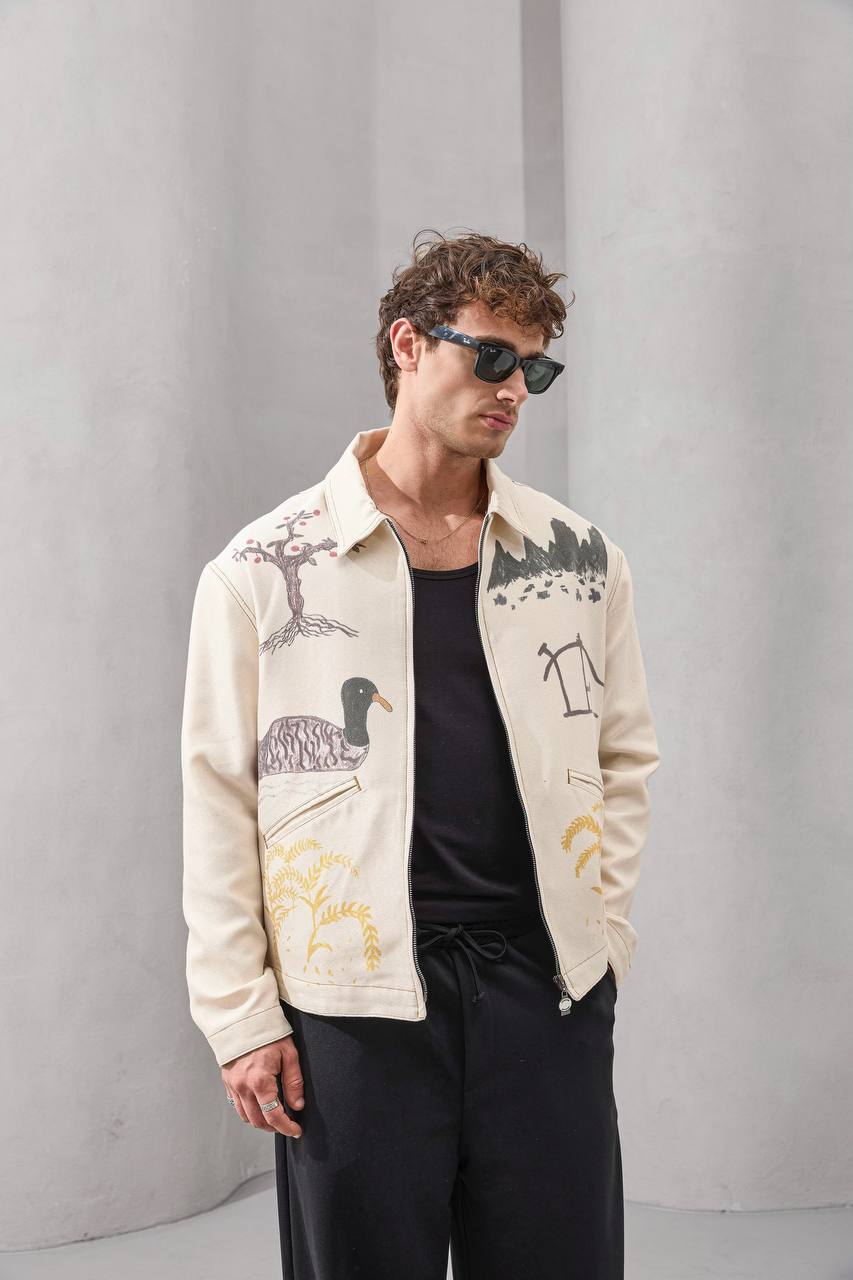 Martin Baskılı Erkek Mont