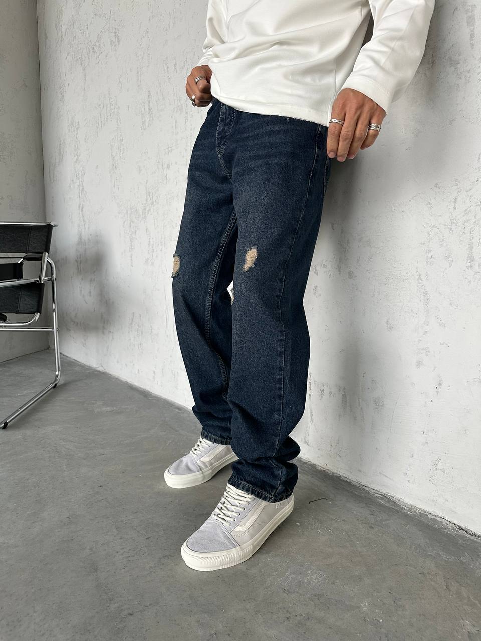 Jay Wide Leg Ripped Effect Men's Jean - 2244