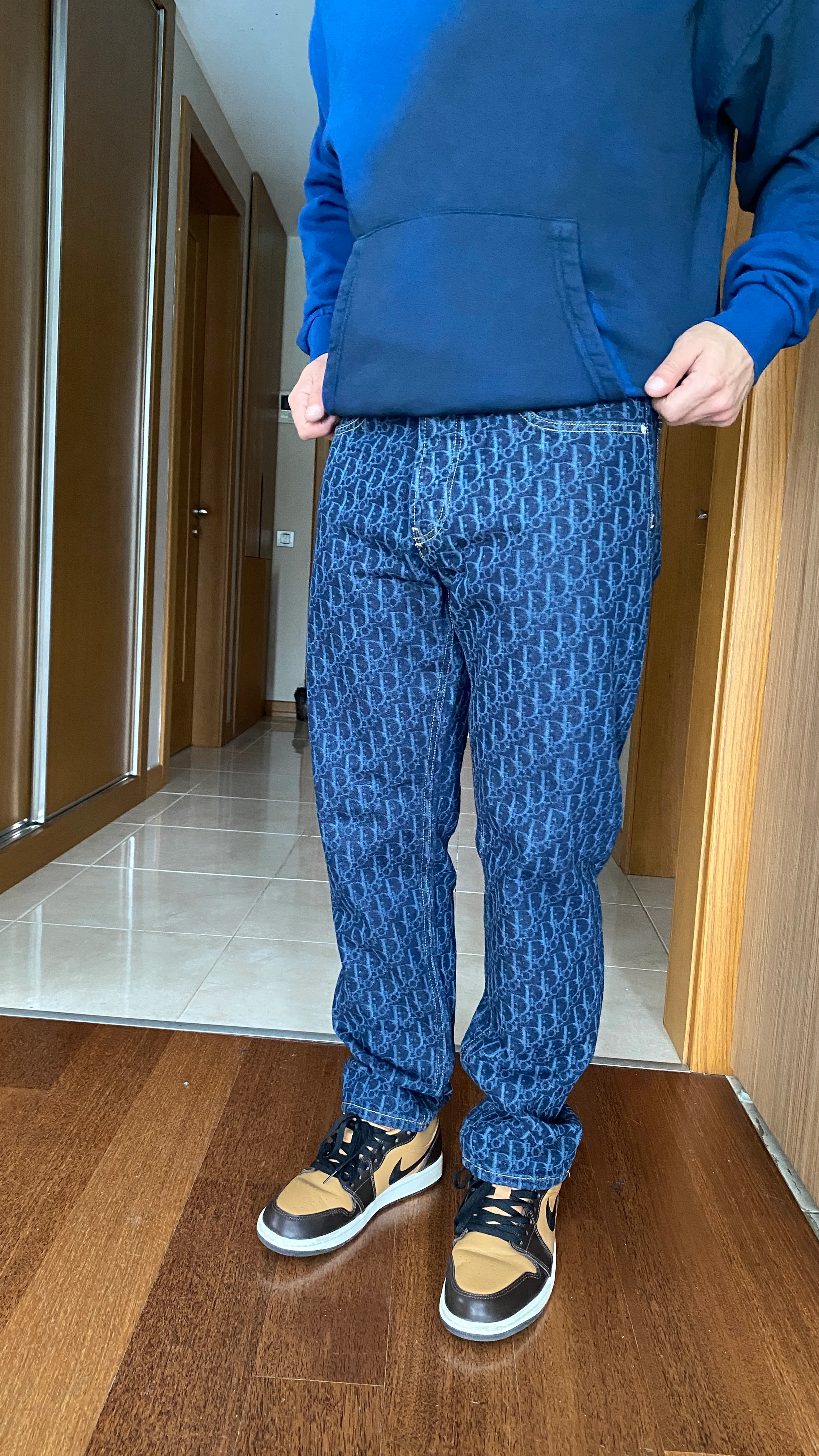 Dunk Lazer İşlemeli Özel Tasarım Straight Fit Erkek Jean Pantolon