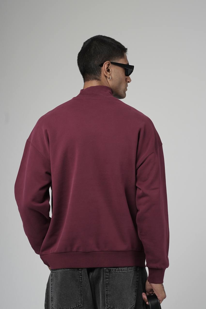 Dari Balıkçı Yaka Oversize Kesim Erkek Sweatshirt