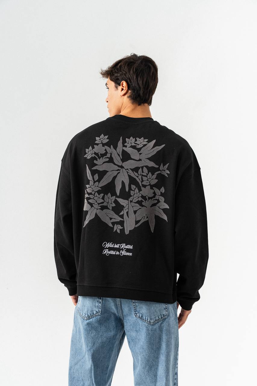 Voc Oversize Kesim Çiçek Baskılı Erkek Sweatshirt