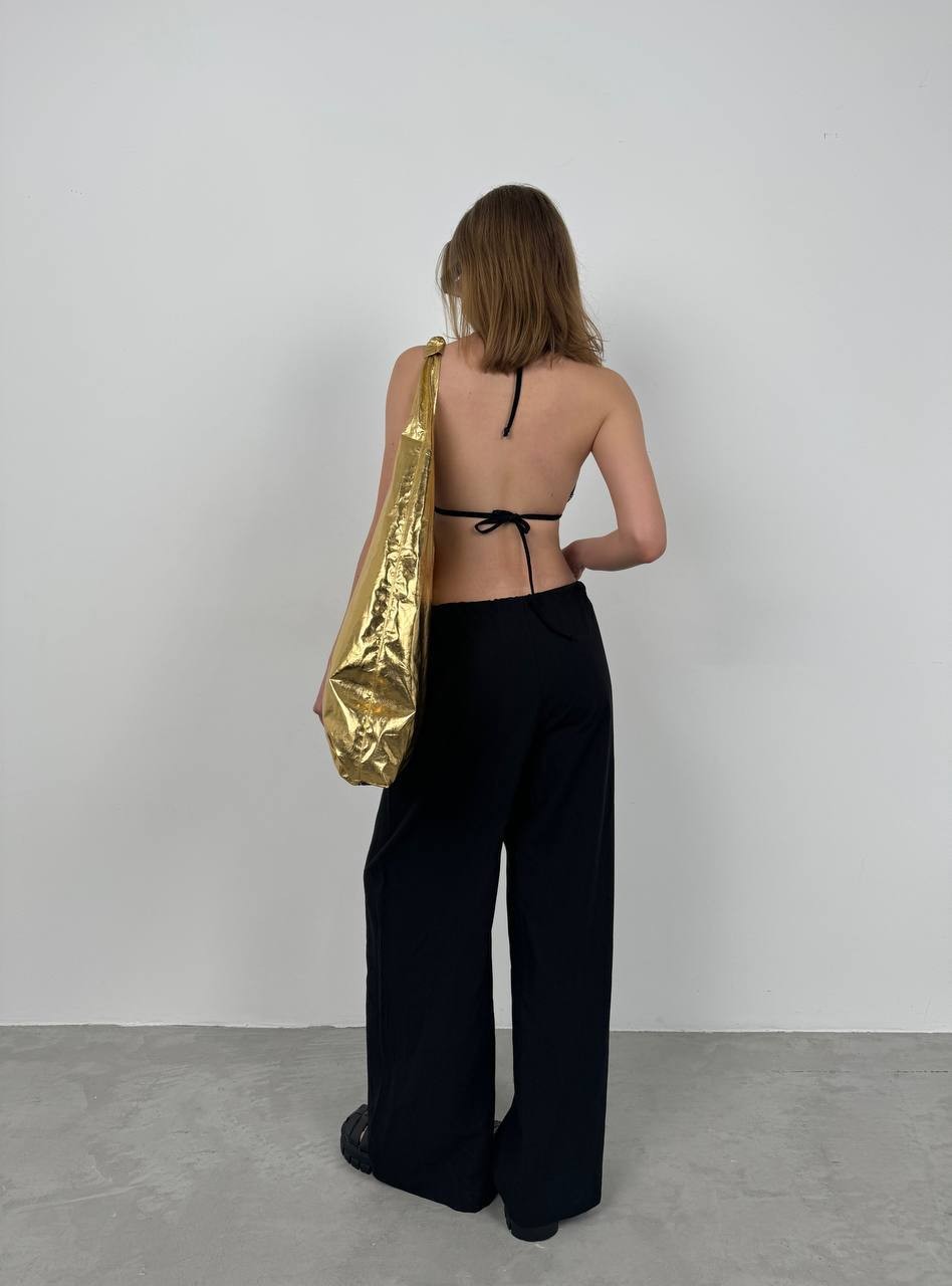 Tun Waist Tie Detailed Fabric Trousers - 24s01019