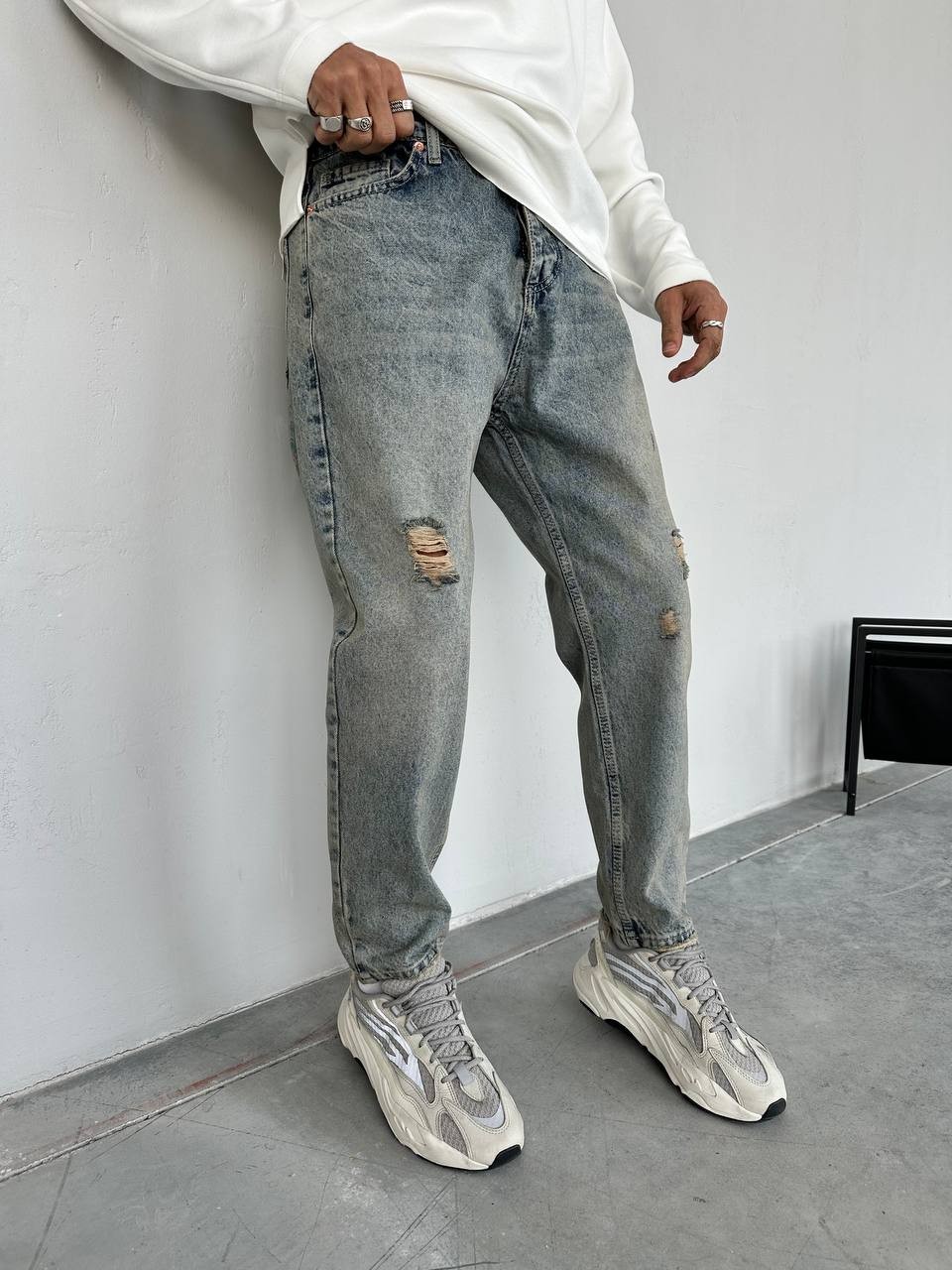 Mark Vintage Yıkama Yırtık Efektli Erkek Jean - 2768