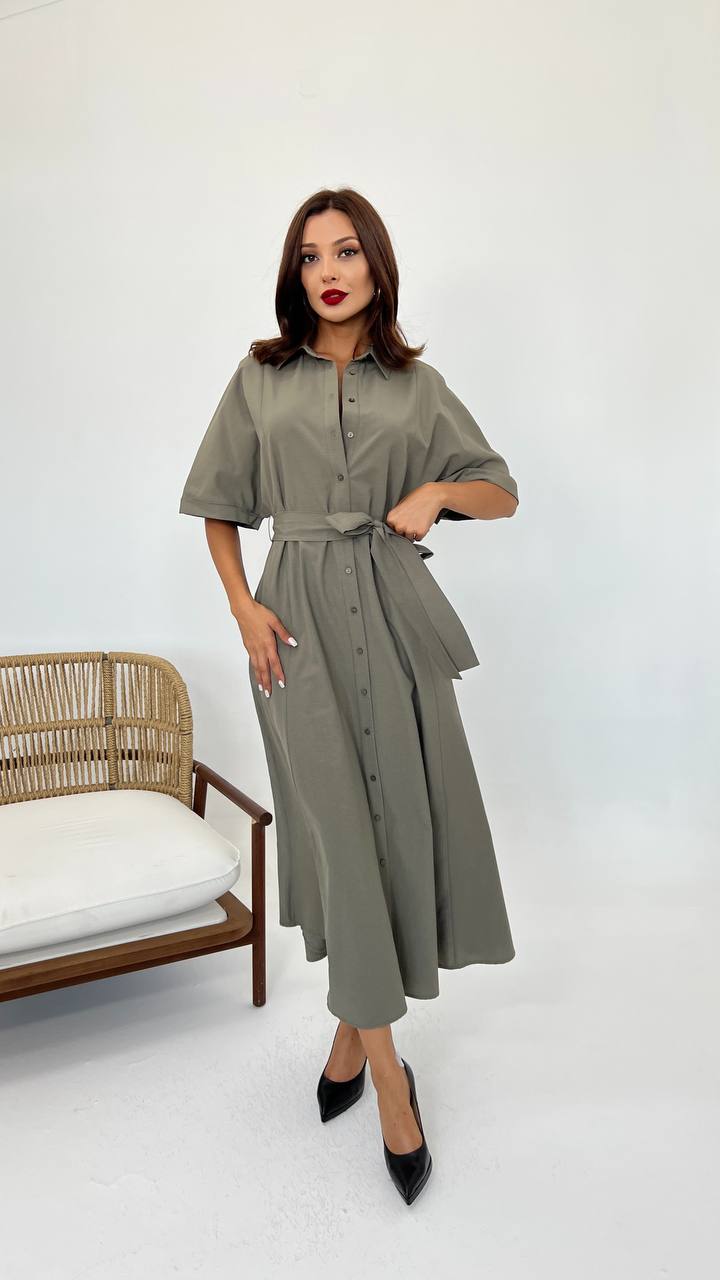 Diab Shirt Collar Dress-5318