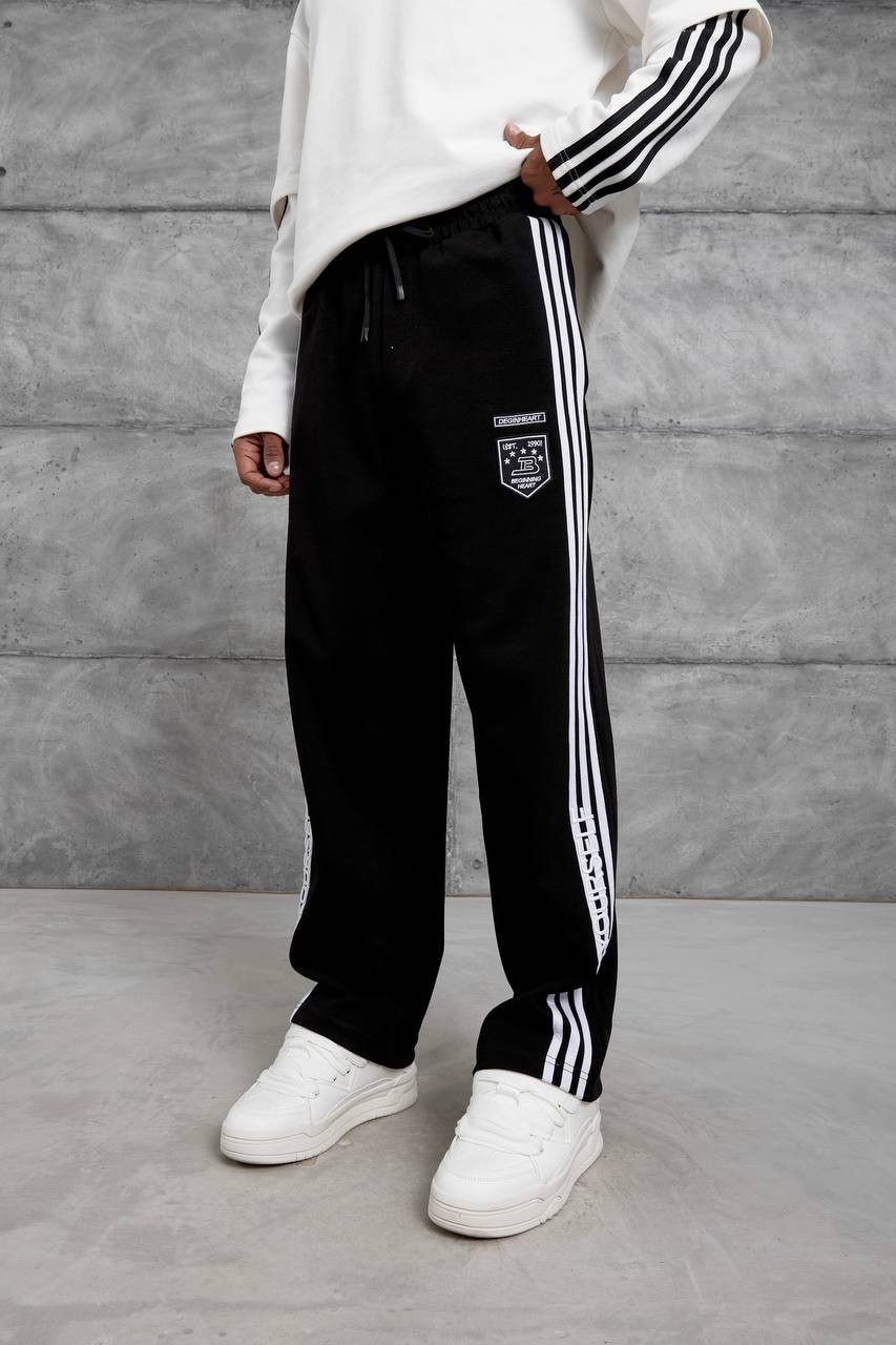 17. Yourself Baskılı Yan Şeritli Baggy Erkek Sweatpantolon