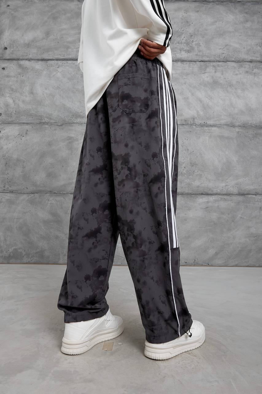 Tedy Yıkama Efektli Yan Şeritli Baggy Erkek Sweatpantolon