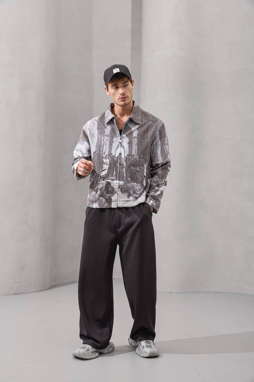 Fight Baskılı Erkek Mont