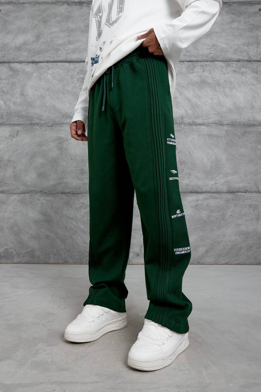Davi Şerit Detaylı Baggy Erkek Sweatpantolon - Haki