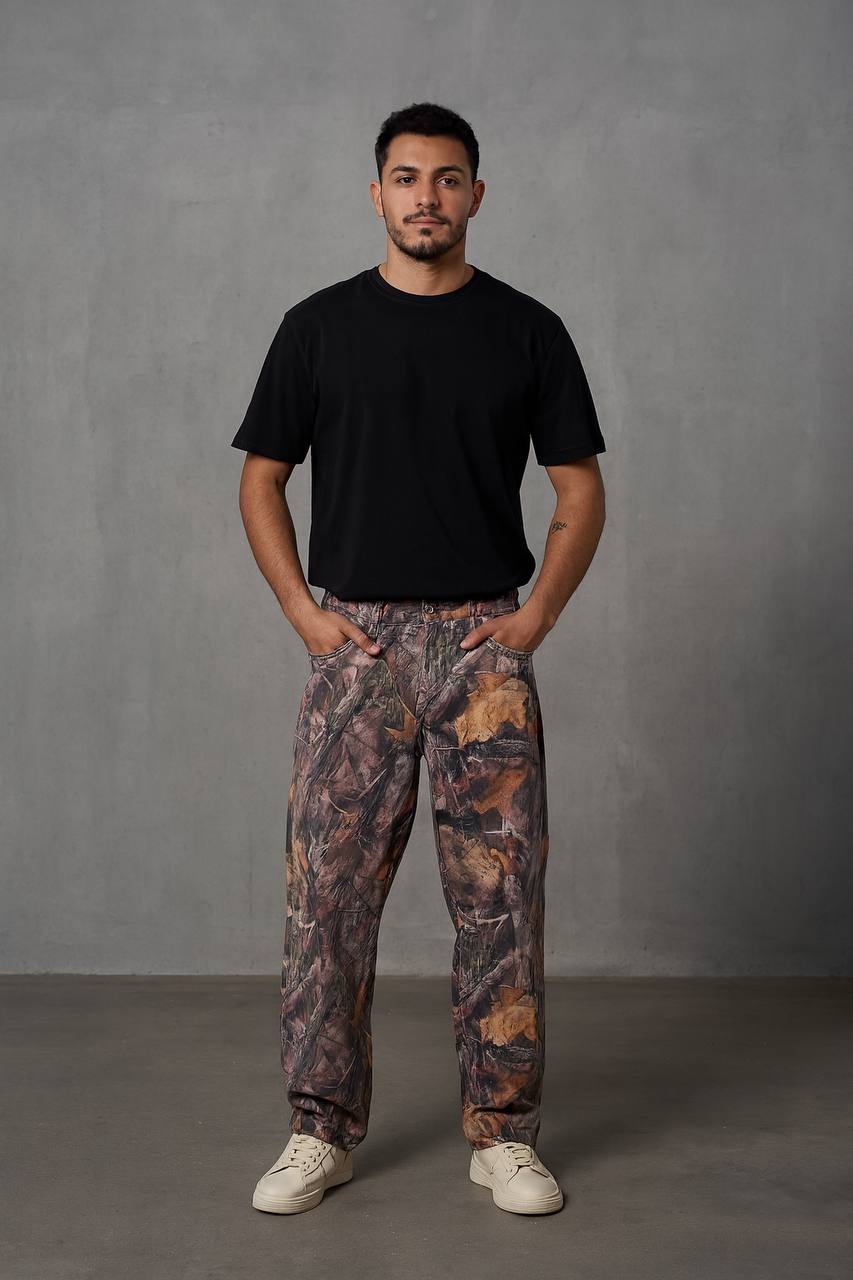 Navas Özel Tasarım Desenli Erkek Baggy Pantolon