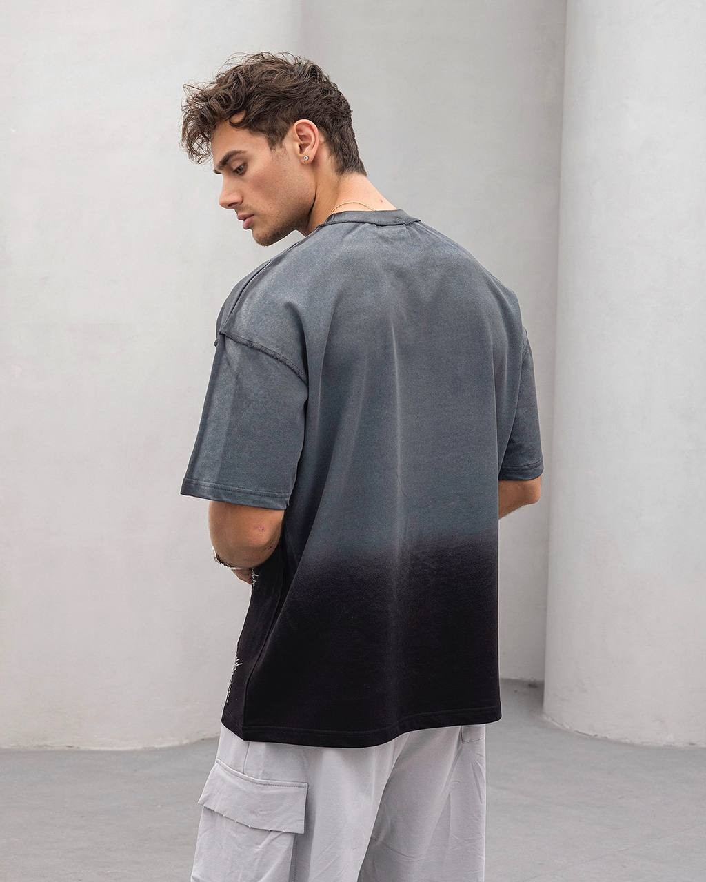 74 Numara Baskılı Oversize Kesim Erkek Tişört
