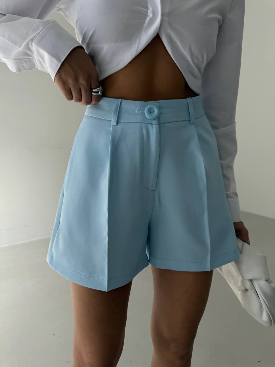 Nikos High Waist Women's Shorts -52203029 - Mavi