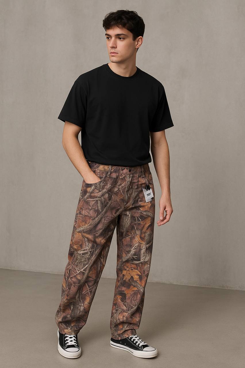 Navas Özel Tasarım Desenli Erkek Baggy Pantolon